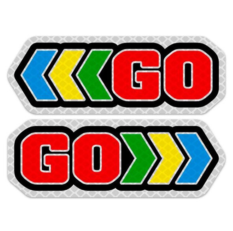 2 stuks reflecterende pijlstickers voor autodecoratie, krassenmodificatie, nachtveiligheid, kleurrijke waarschuwingstape, gemaakt met 3m