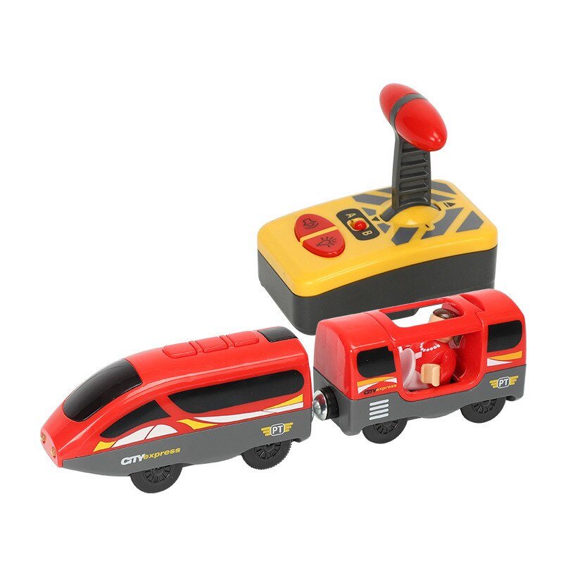 Elektrische Rc Trein Set Afstandsbediening Speelgoed Aangesloten Met Houten Spoorweg Auto Tracks Birhtday Kerstcadeau Voor Kinderen: NO 4