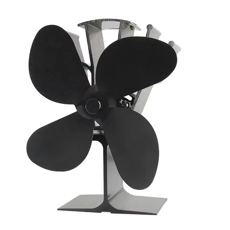 4- bladet varmedrevet komfurblæser til brændeovn, pejs, miljøvenlig, lydløs blæser til varmefordeling, energibesparende boligopvarmning