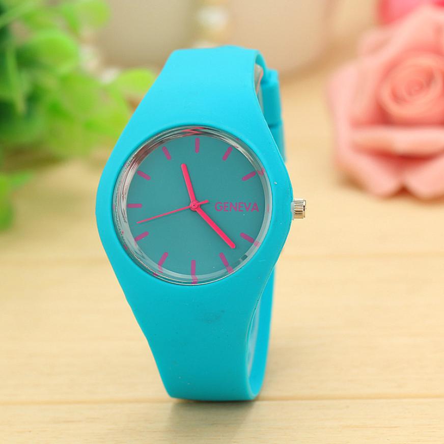 Durable Watch Womens Leisure Sports For Chirdren Sports Watch Candy-colored Jelly Watch 12 Colors Silicone Strap Leisure Watch: L