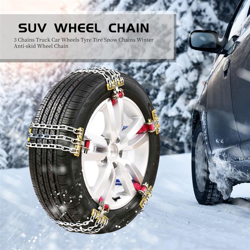 3 chaînes camion voiture roues pneu pneu neige chaînes hiver anti-dérapant roue chaîne camion voiture roues pneu pneu neige glace chaînes sécurité