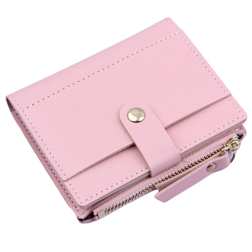 Moda kobiety portfel piękny cukierki kolor mała na zamek błyskawiczny na monety karty kiesy pakiet prezent porte monnaie femme Dropship: różowy