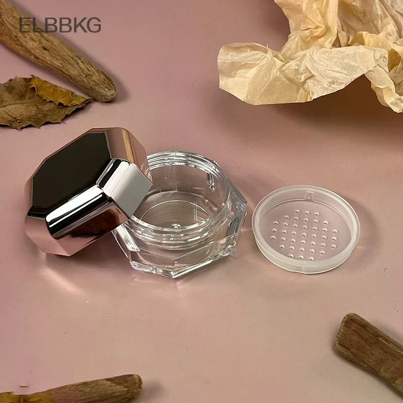 Mini caja de polvo de 8g, contenedor de polvo suelto vacío de plástico portátil con tamiz, tarro cosmético, accesorios de maquillaje de viaje, 1 Uds.