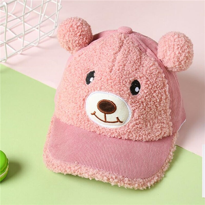 Cartoon Bear Baseball Cap Cute Unisex Autumn And Winter Warm Casual Children Street Cap