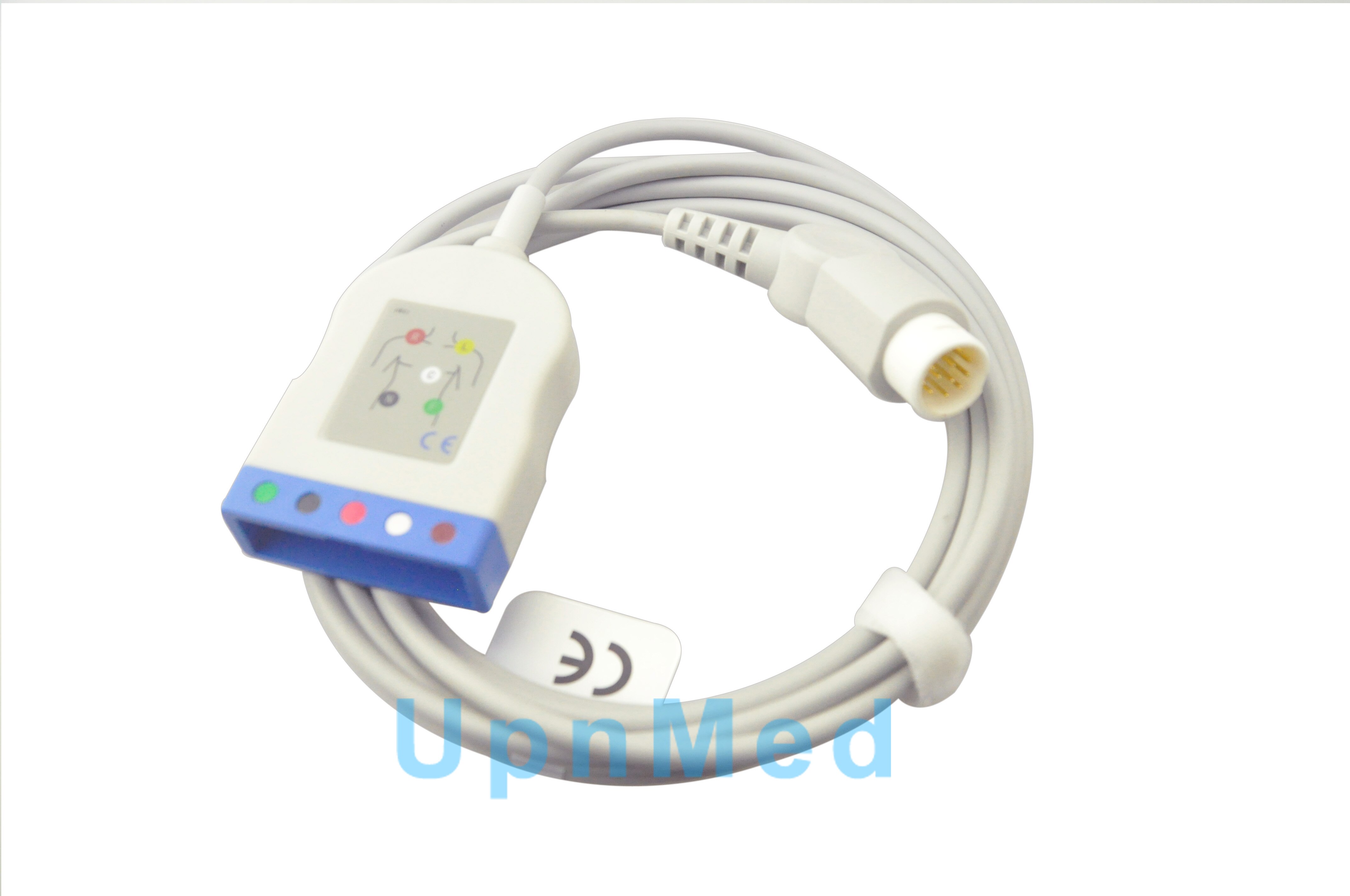 Compatibel 12pin M1520A M1530A 5 Lead ECG Trunk kabel, AHA/IEC