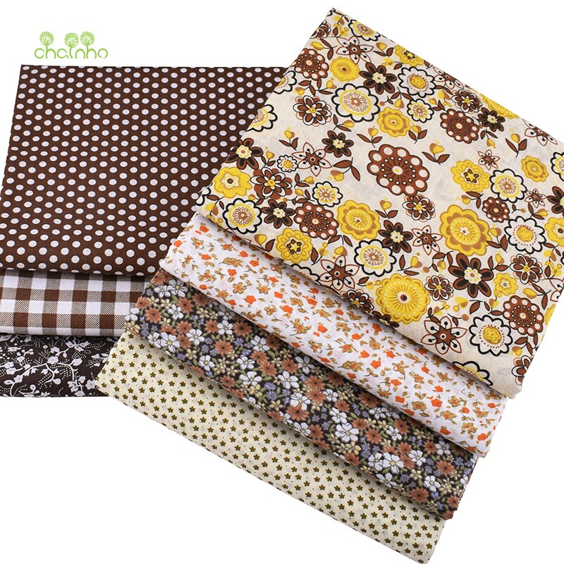 Nova série floral, algodão liso tecido fino, retalhos roupas para diy acolchoado & costura, quartos de gordura material, 50x50cm