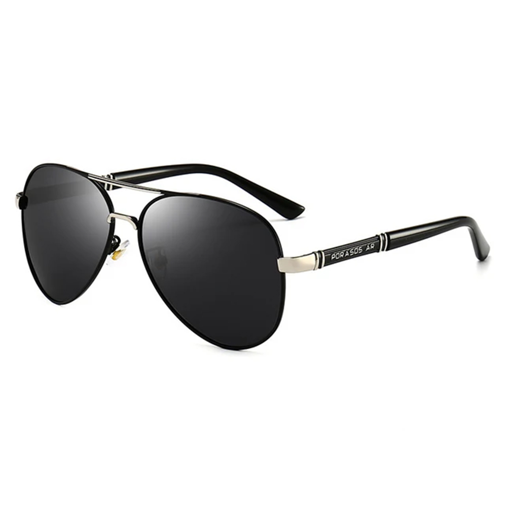 Polarisierte Herren-Sonnenbrille, Flieger-Sonnenbrille für Männer und Frauen, Metallrahmen-Brille für Reisen, Surfen, Fahren, Angeln, UV400: Silber