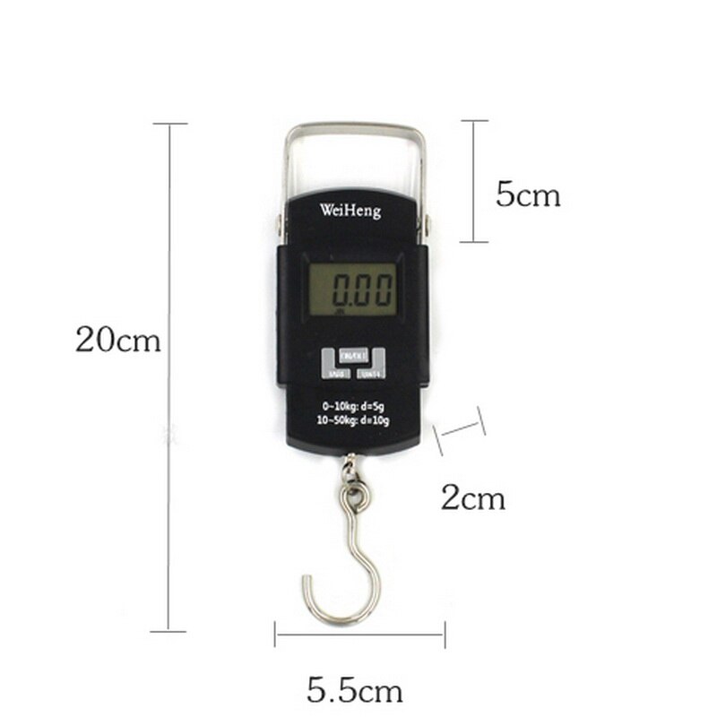50KG 10g électronique Portable Balance numérique crochet suspendu pêche voyage Double précision bagages poids Balance balances