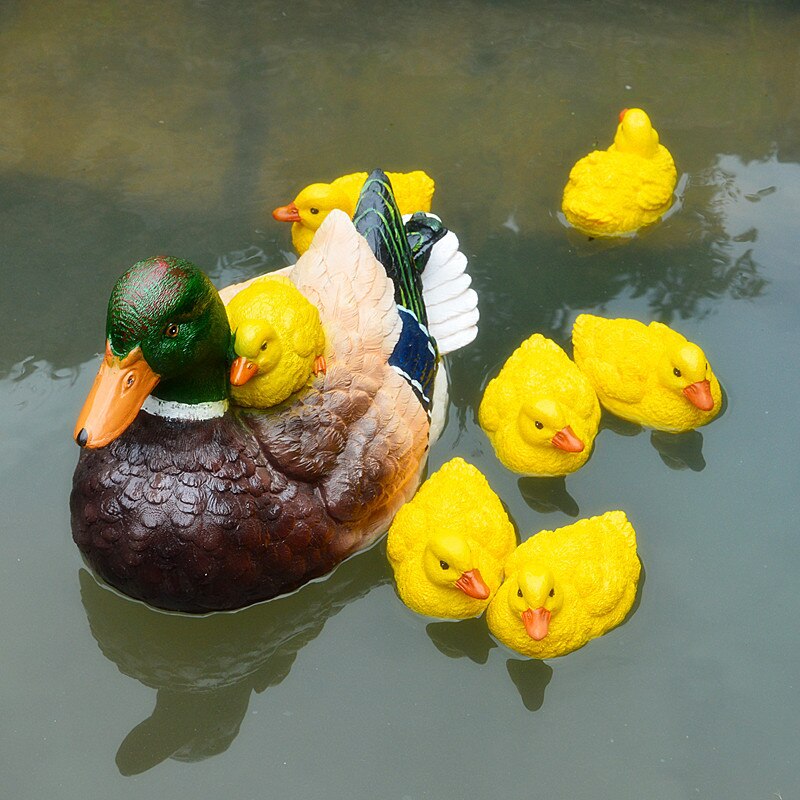 [YL] Swimming pool Floating water Yellow duck Statue Outdoor Garden Pond Decorative Resin animal Sculpture Home Decor Ornament
