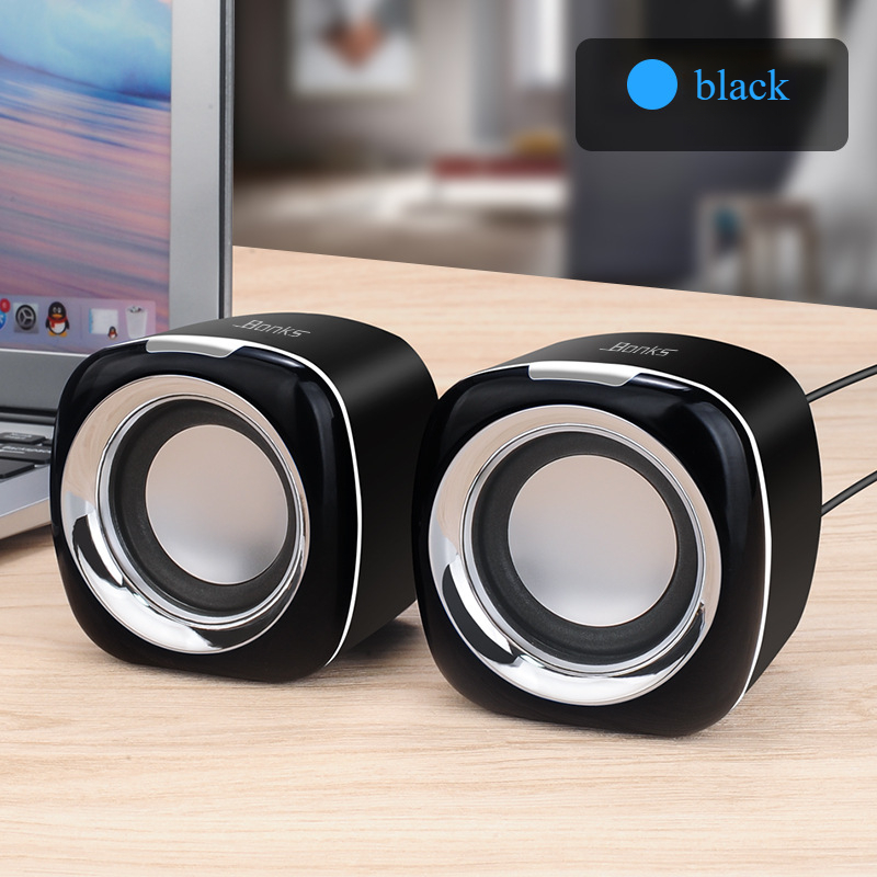 Bärbar dator liten stereo dator stationär högtalare mini mobiltelefon subwoofer usb multimedia mobiltelefon bärbar hem: Silver-