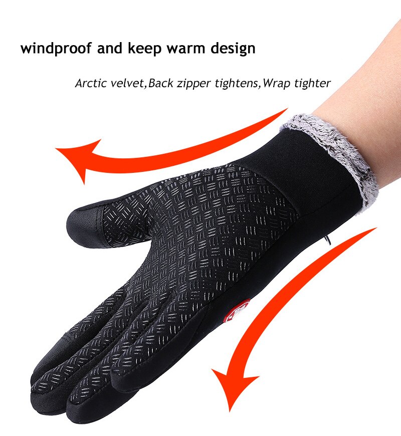 Mannen Vrouwen Waterdichte Winter Warme Ski Handschoenen Snowboard Touch Screen Motorfiets Fietsen Sneeuw Windstopper Handschoenen