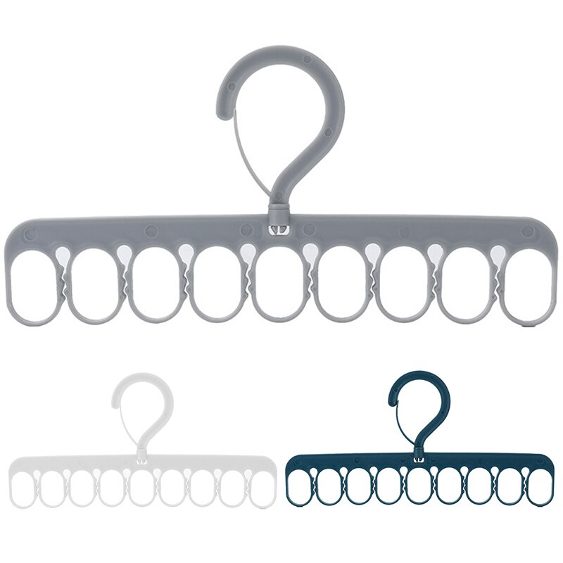 9-hole Clothes Hanger Magic Multi-port Support Hangers Clothes Drying Rack Multifunction Plastic Clothes Hangers Storage Hangers