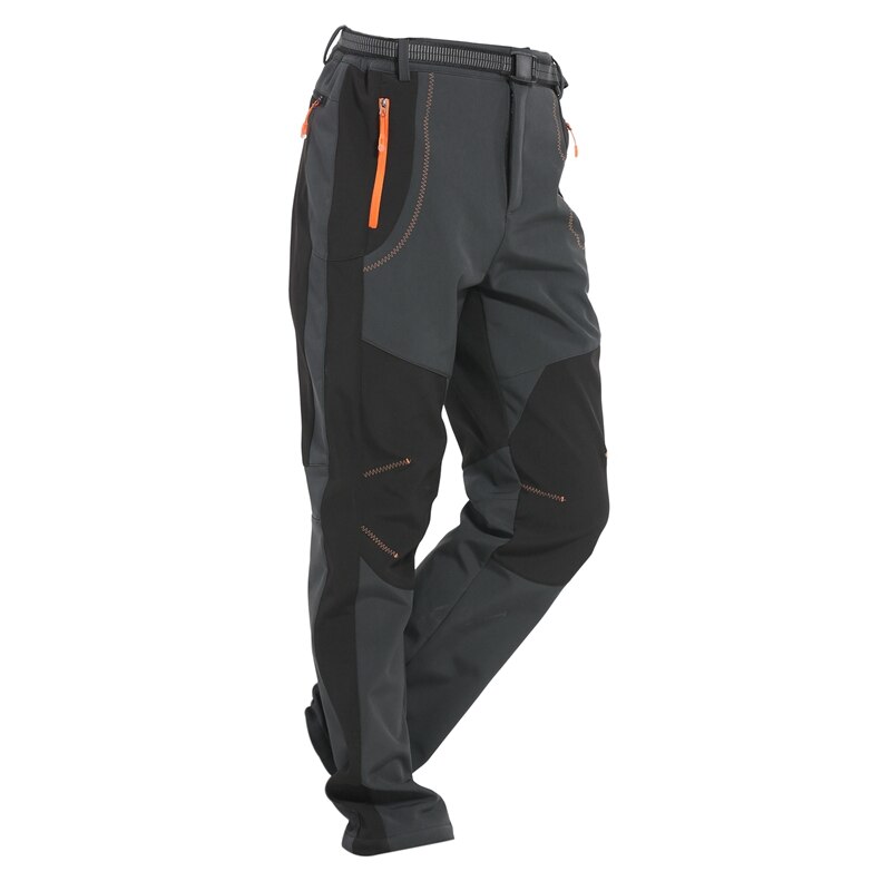 Winter Men Women Hiking Pants Outdoor Softshell Trousers Waterproof Windproof for Camping Ski Climbing: L