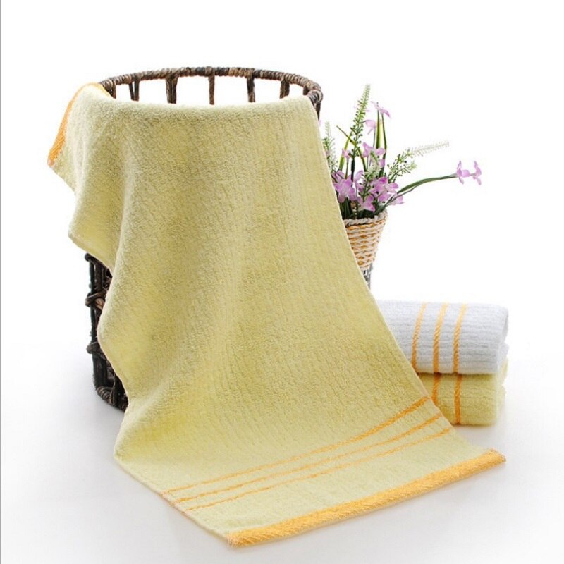 1 kpl 30 x 65cm puuvillainen kylpypyyhe kullanväriset kirjailtu nopeasti kuivuvat pehmeät pyyhkeet kotihotellin kylpyhuoneeseen: Keltainen 30 x 65cm