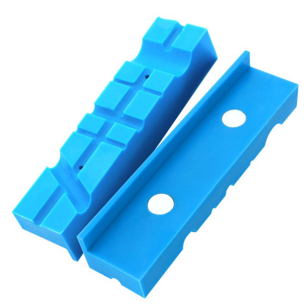 2Pcs/Set Vise Jaw Pads Vise Protection Strip Pair Of Magnetic Soft Pad Jaws Rubber For Metal Vise 5.5Inch Long Pad Bench Vice