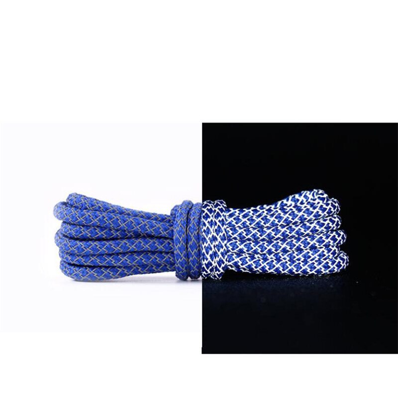 1 Paar 120Cm Reflecterende Schoenveters Lichtgevende Schoenveters Schoenen Vrouw Man Casual Sport Veters Ronde Veters Accessoires: Blauw