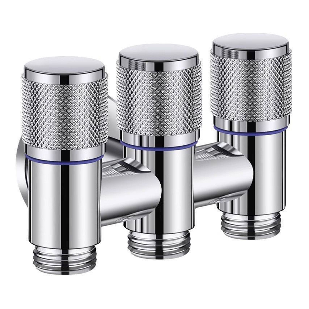Grifo Universal de 1/2 rosca uno en tres para salida, válvula de entrada de acero inoxidable para cocina, accesorios para baño y inodoro: Blanco