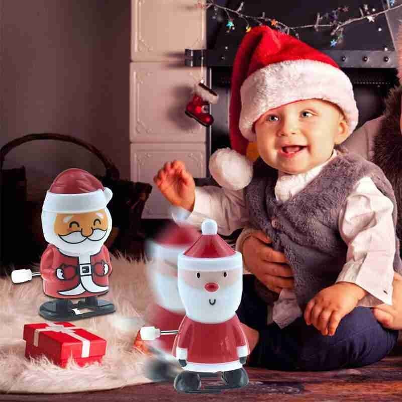 1pc schattige opwindbare kerstfiguren, kerstmodel, kerstman met hoofdschuddend speelgoed, feestartikelen