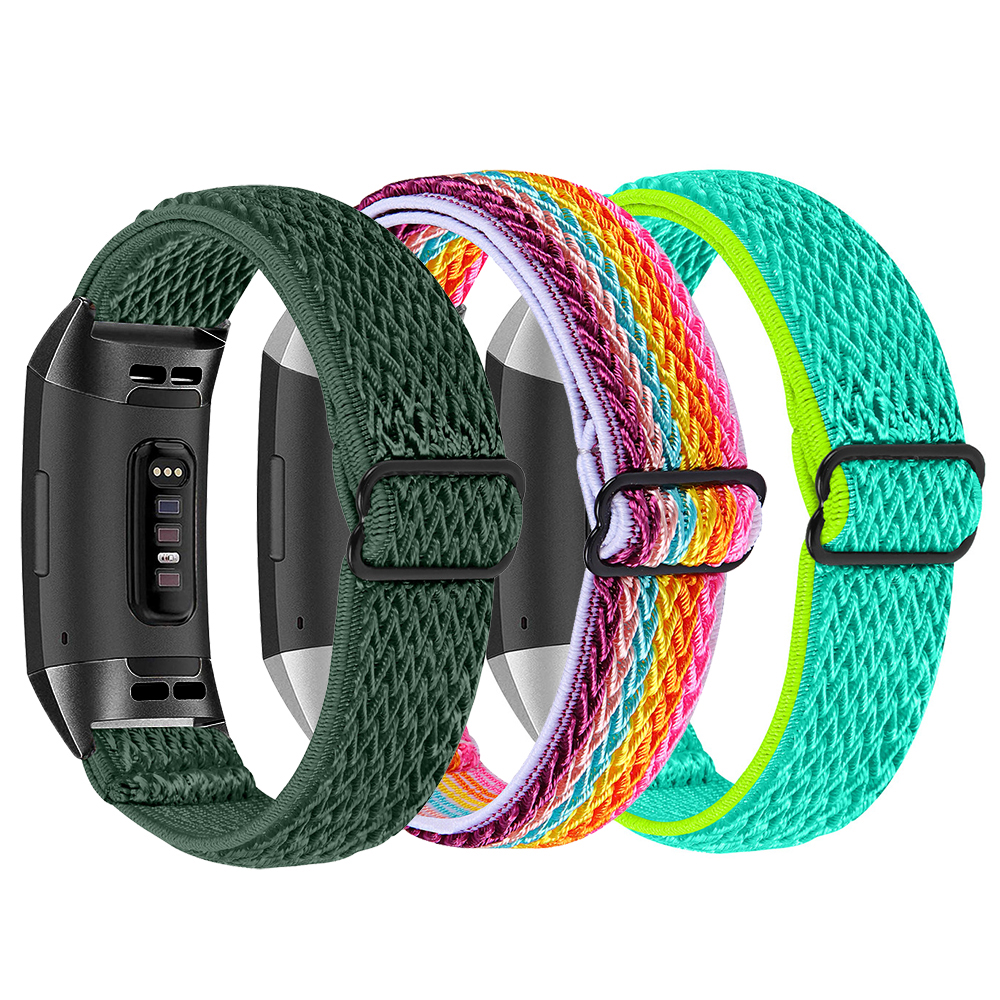 Nylon Elastic Bracelet Band Loop For Fitbit Charge 4 3 Woven Sports Watch Wrist Strap For Fitbit Charge 3 4 se