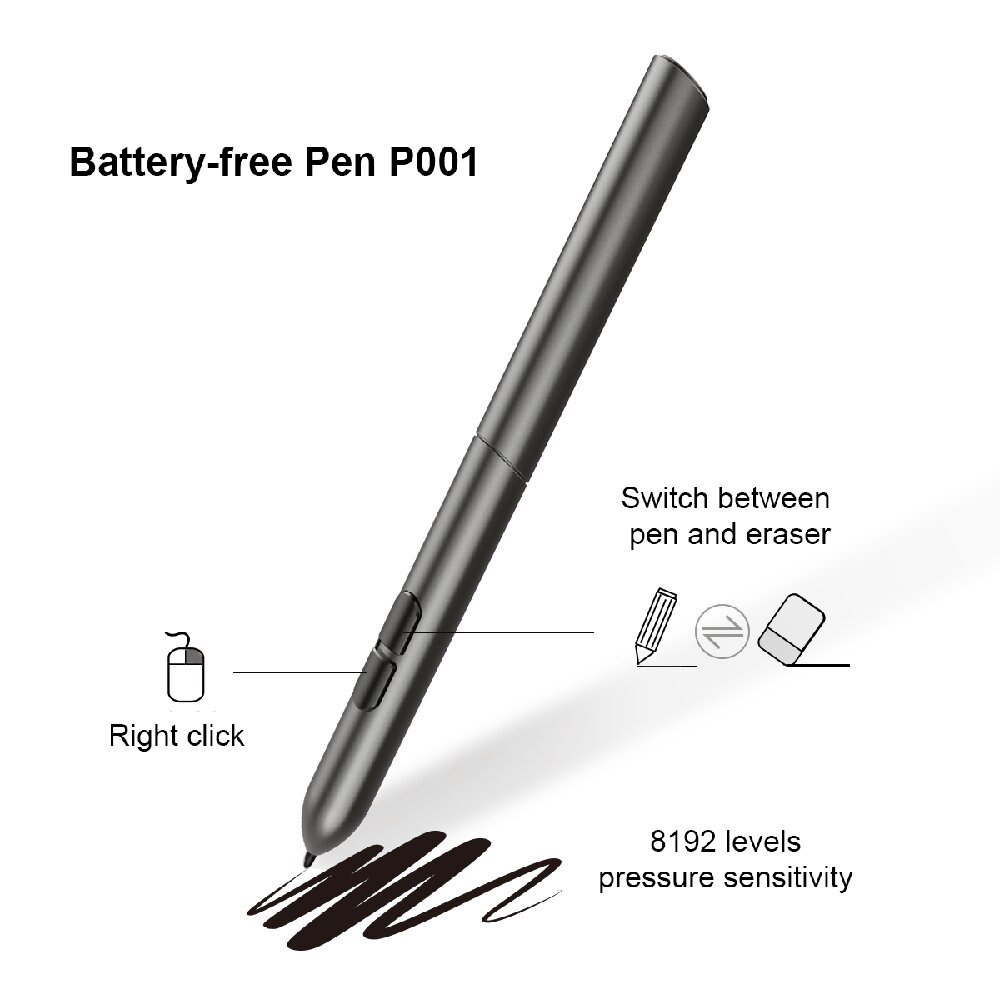 A30 Graphics Drawing Tablet with 8192 Levels Battery-Free Pen - 10" x 6" Active Area Computer Peripherals