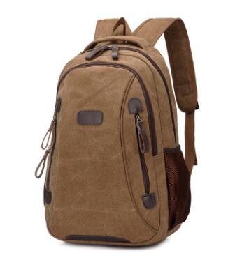 Chuwanglin Casual Canvas Mannelijke Rugzak Mannen Schooltassen 14 Inch Laptop Rugzakken Mode Reistassen Mochila Hombre A6811: brown