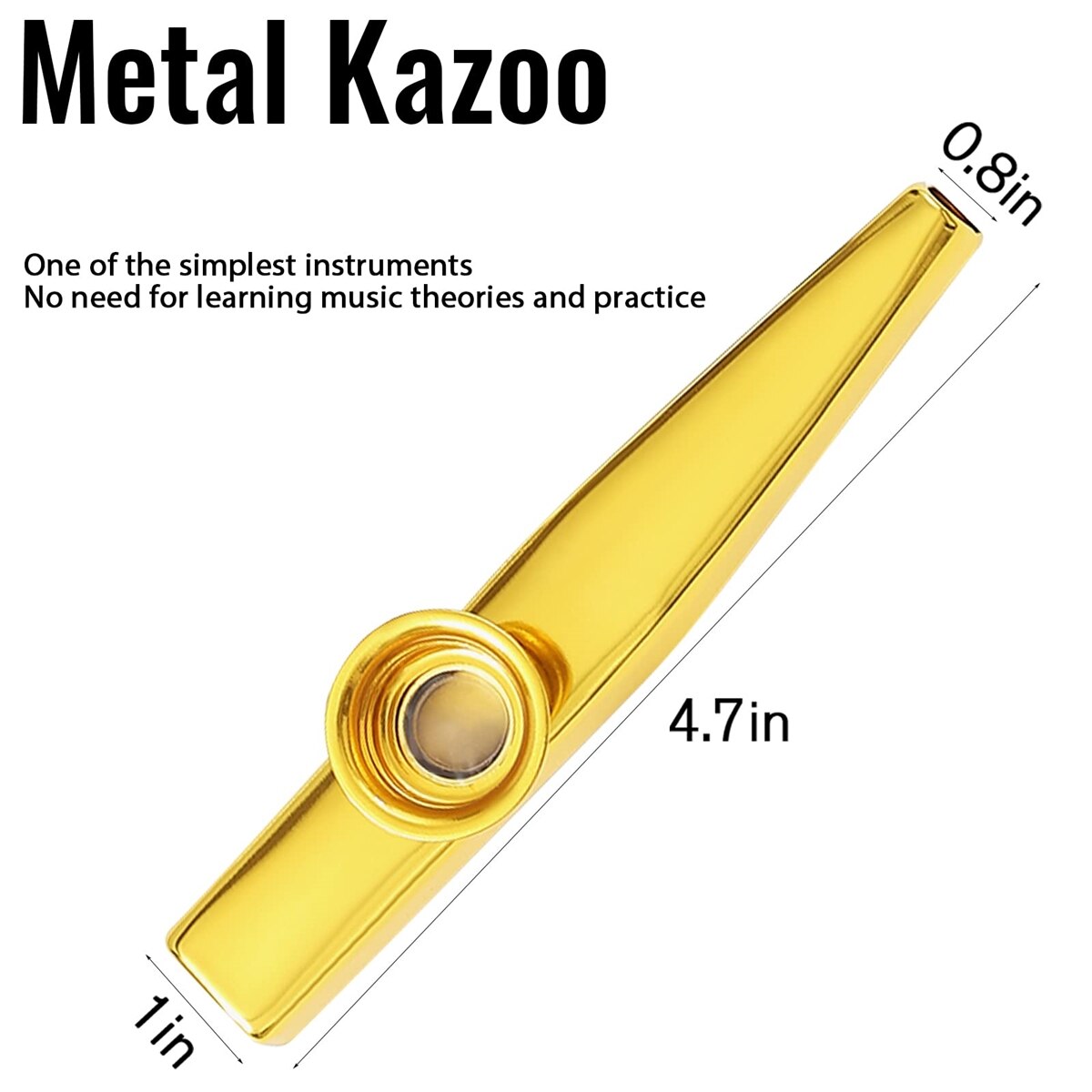 Kazoo zilveren aluminiumlegering met membraan fluit membraan mond Kazoos muziekinstrumenten