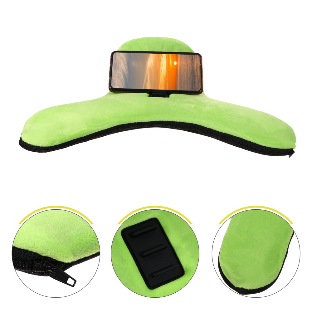 1pc Phone Stand Tablet Pillow Cushion Phone Support Phone Pillow Cushion for Bed: Grass green