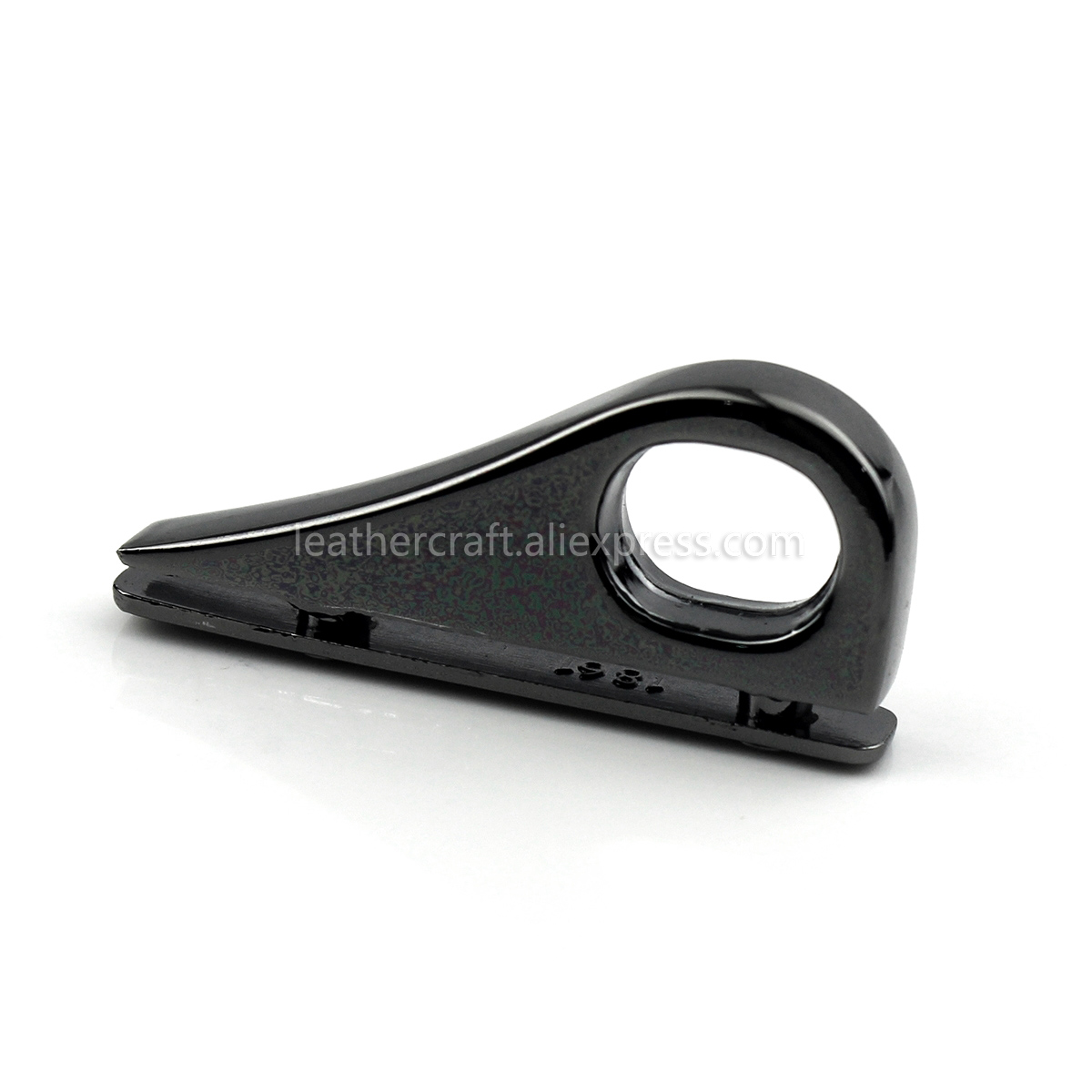 2 stk metalpose sideanker kile bøjle karbinhage klemmer oval ring taske sidekant anker link hardware til taske pung strop: Pistol sort