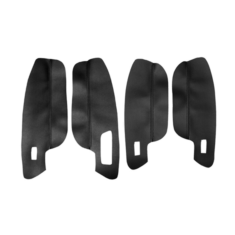 LHD per VW golf 7 2014 2015 2016 2017 2018 4 pezzi pannello bracciolo maniglia portiera auto rivestimento protettivo in pelle microfibra: 4pezzi nero
