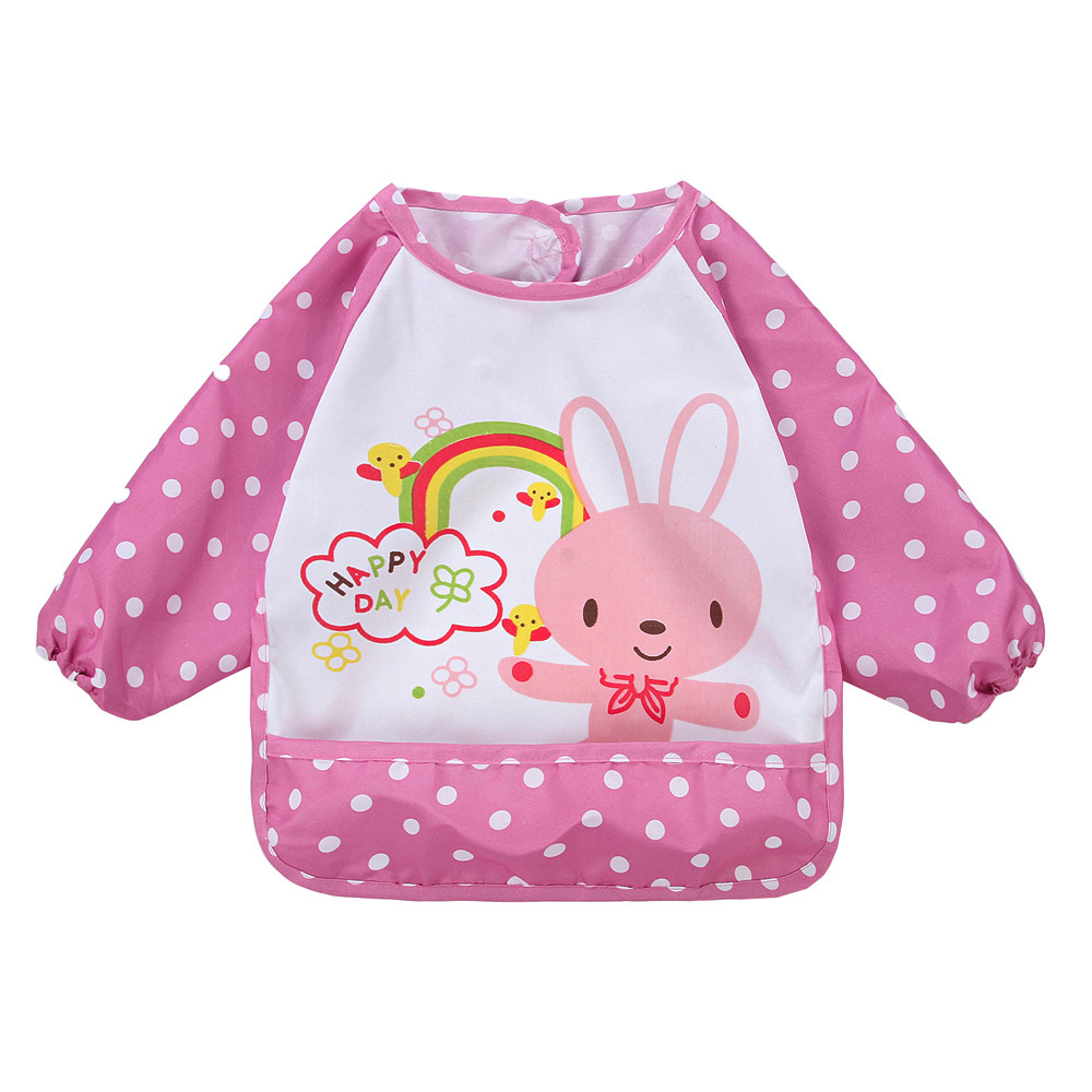 Heißer Baby Lätzchen Kleinkind Jungen Mädchen Langarm Brief Wasserdichte Fütterung Kunst Schürze Bib Baby Zeug Smock babador bandana yl