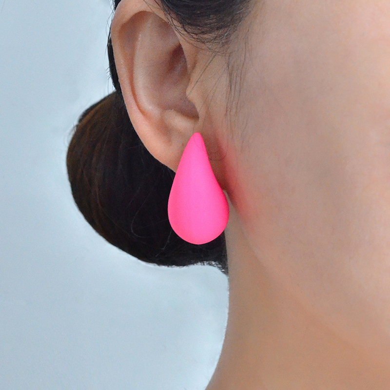 Pendientes grandes con forma de lágrima para Mujer y niña, aretes gruesos de acrílico con forma de gota de agua, color azul, negro, naranja y rojo, 2024