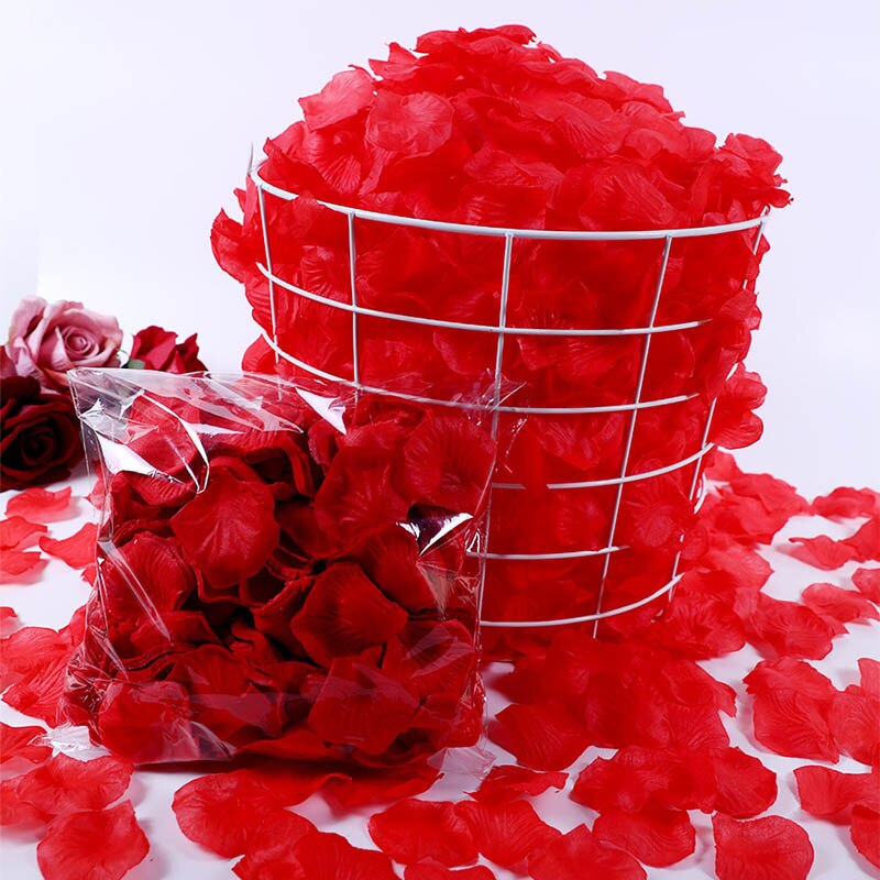 500Pcs/Lot 5*5cm Silk Rose Petals Gold Red 14 Colors Wedding Petale De Rose Mariage Romantic Artificial Rose Flower Petals: 1-Red