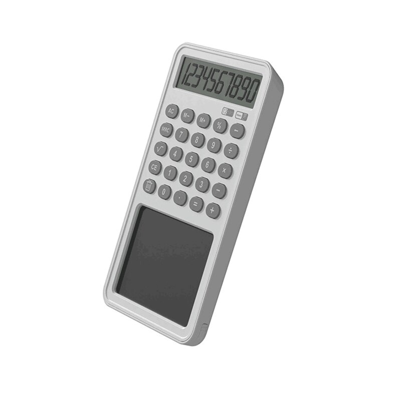 12 Digit Display Calculator Notepad Lcd Schrijven Tablet Tekentafel Basic Met Stylus Pen Wissen Knop Lock: WHITE