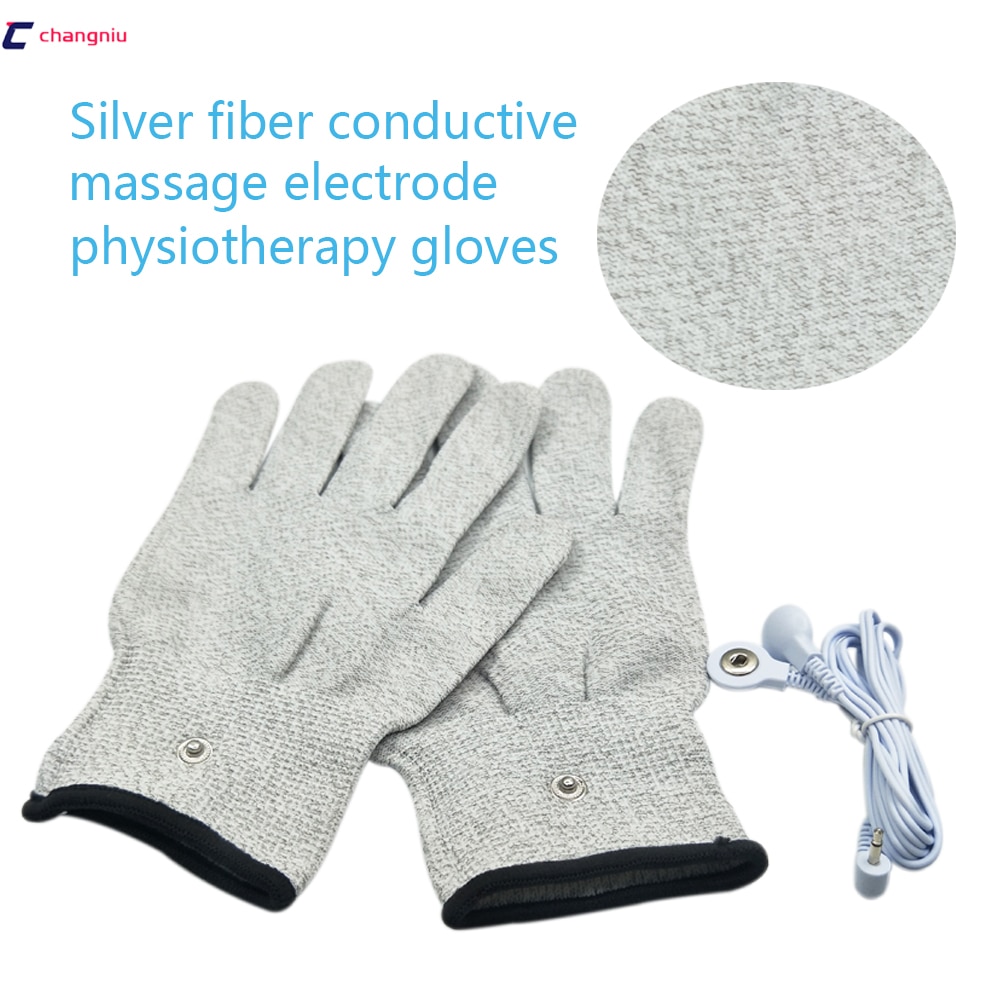 10Pcs Zilver Geleidende Fiber Massage Handschoenen Voor Tientallen/Ems Voor Therapie Hand Massager Anti-Statische/Anti-Slip Elektrode Handschoenen
