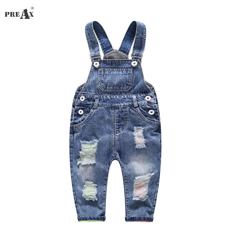 Spring Autumn Baby Denim Suspenders Boys Girls Jeans Overalls All-Match Kids Jumpsuit Butter Siamese Trousers Pants 1-4T