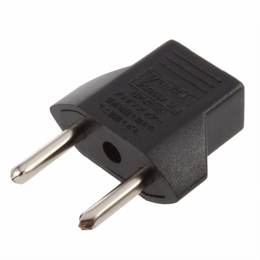Adaptador universal ue de 2 clavijas planas a  eu 2 clavijas redondas, cargador, accesorio de viaje, uso doméstico.