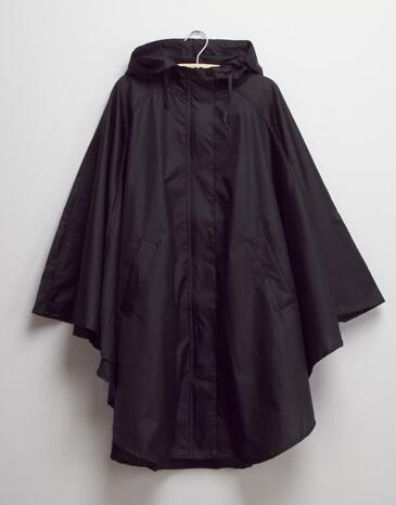 Dünne Mit Kapuze regenmantel frauen Punkte wasserdichte draussen damen regen Mantel Poncho chubasquero mujer capa de chuva: rein Schwarz / M