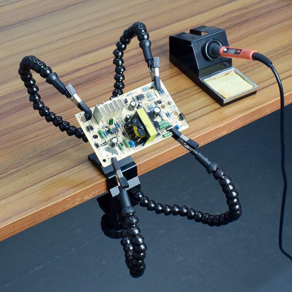 NEWACALOX 4Stck flexibel Arme Lözehn Hilft Dritte Hand Werkzeug Tabletop Klemme Schweißen Halfter für PCB Gremium Reparatur Bahnhof Stehen