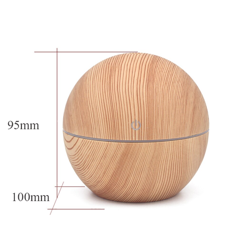 Mini humidificador de aire con Usb, difusor ultrasónico de grano de madera, 7 luces Led, difusor de aceite esencial eléctrico para aromaterapia del hogar, 4 #