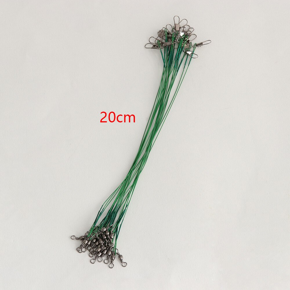 30.86 lbs ciągnąć 20 sztuk przynęty hak ślady stalowe druty bezpieczeństwa pstryknąć obrotowe krętliki trwałe praktyczne linka wędkarska na zewnątrz: 20cm