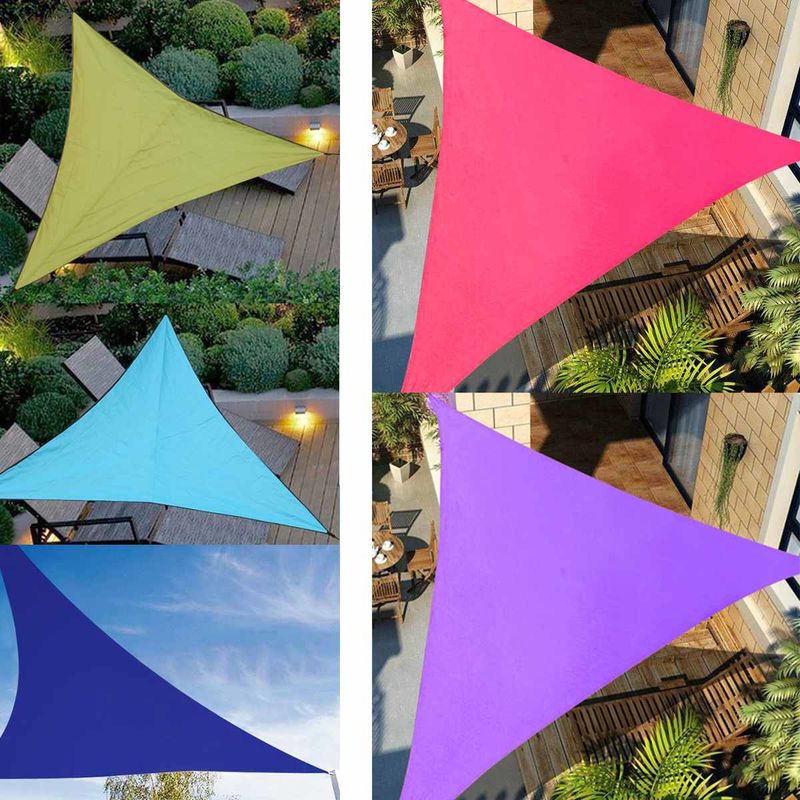 3x3m 4x4m 6x6m Sun Outdoor Sun Shelter Shade Sail Waterproof Triangle Awning Shade Sail Garden Patio Pool Camping Picnic Tent