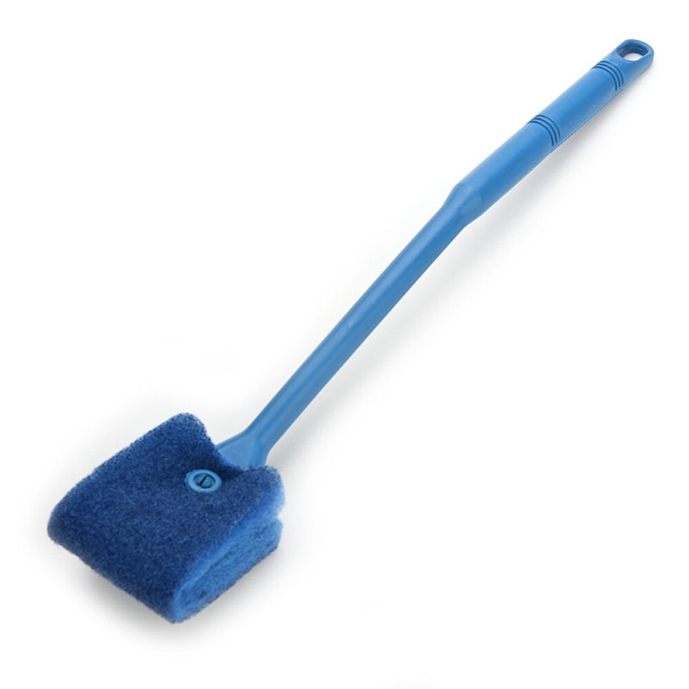 1Pc Aquarium Aquarium Cleaner Window Glass Algen Schraper Dubbelzijdig Plastic Spons Borstel Cleaner Tool: Blue L