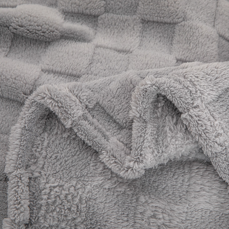 Coperta da tiro grigio pallido a quadretti in morbido mucchio di peluche - Coperta da divano da viaggio Boho accogliente per esterni a grandezza naturale, tiro con struttura cialda