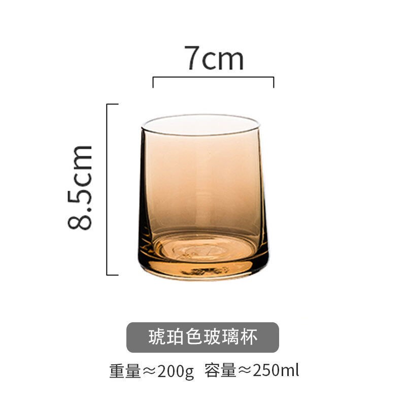 Nordic Style Ins Colorful Whiskey Glass Cup Coffe Mug Household Whiskey Glass Mug Transparent Water Glass Cup Drink Juice Glass: Red
