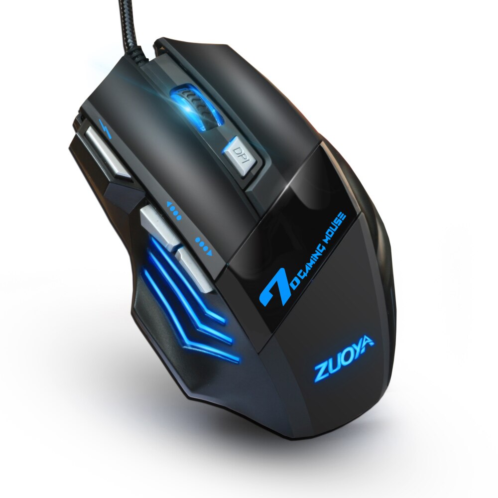 ZUOYA Professionelle gamer Spielen Maus 8D 3200DPI Einstellbare Verdrahtete Optische LED Computer Mäbenutzen USB Kabel Maus für Laptop PC: MMR3 Schwarz