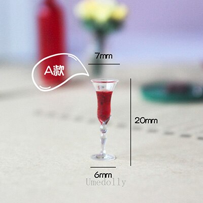 4PCS 1/12 Dollhouse Miniature Tazza di Bottiglia di Vino di Vetro Modello per OB11 BJD Casa di Bambola Giochi Di Imitazione Bambini Accessori Da Cucina Giocattolo: A 4pcs