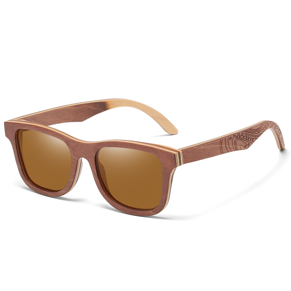 GM Sonnenbrille aus natürlichem Bambus und Holz, VIP-Handbuch, polarisierte Brille, Luxusmarke, , abbaubare Brille, Geschenkbox: Orange