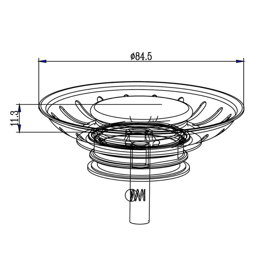 Talea Stainless Steel Home Kitchen Sink Drain Mesh Stopper Basket Strainer Waste Plug Bathroom Basin Sink Filter QS132C010