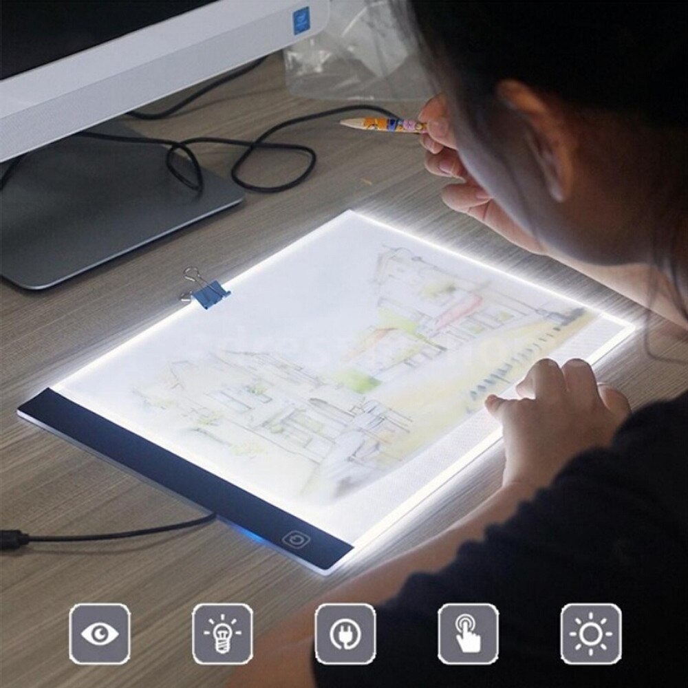 LED painting tracing board copy pad panel drawing tablet art Graphics Tablet A4 A5 Drawing Board Light 3-level stepless dimming