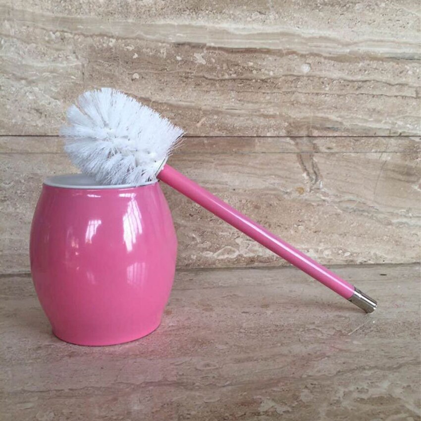 Toilet Brush With Holder Stainless Steel Toilet Scrubber Toilet Bowl Brush and Holder Toilet Brushes for Bathroom: Pink